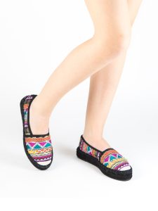 sandalia plana etnica zapatos estampados plana