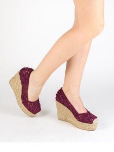 sandalia de cuña yute zapatos estampados cuña