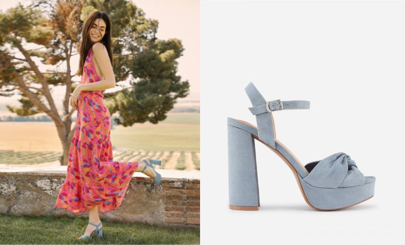 sandalias de plataforma azules