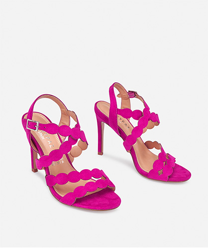 sandalias tacón fucsia