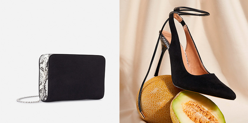 bolso y tacón negro