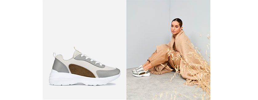 zapatillas de mujer en tonos marrón y gris zapatillas mujer