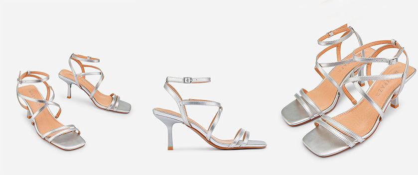 sandalia de mujer floss plateada