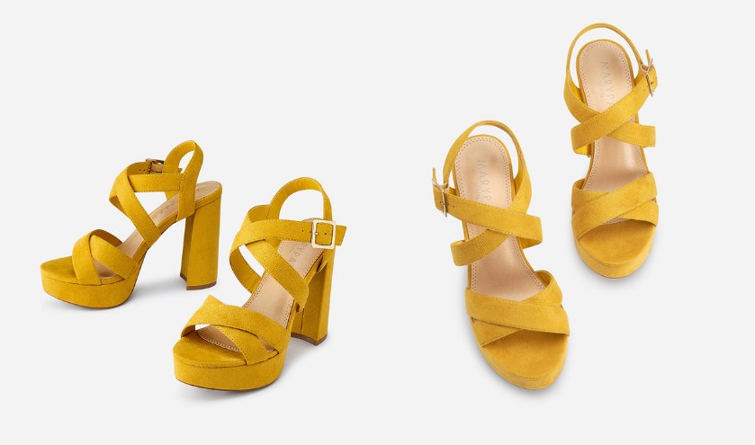 sandalia cruzada amarilla