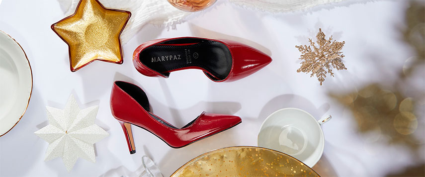 zapatos de salon en color rojo stilettos mujer